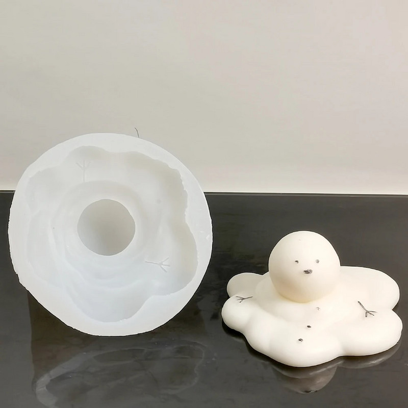 Jauka kūstoša sniegavīra sveces silikona veidne 3D aromātisks sveču ģipša ornaments veidņu izgatavošanai šokolādes cepšanas veidne mājas amatniecības dekors