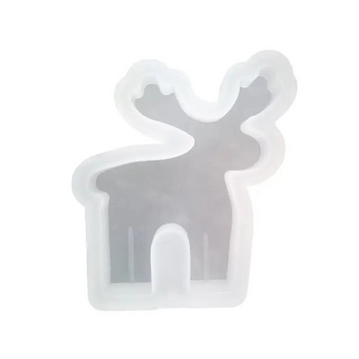 1 gab caurspīdīga Ziemassvētku aļņa silikona veidne sveču izgatavošanai, šokolādes veidošanai, cepšanai, roku darbs
