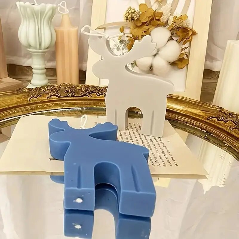 1 gab caurspīdīga Ziemassvētku aļņa silikona veidne sveču izgatavošanai, šokolādes veidošanai, cepšanai, roku darbs