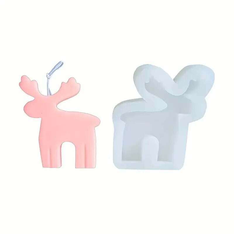 1 gab caurspīdīga Ziemassvētku aļņa silikona veidne sveču izgatavošanai, šokolādes veidošanai, cepšanai, roku darbs