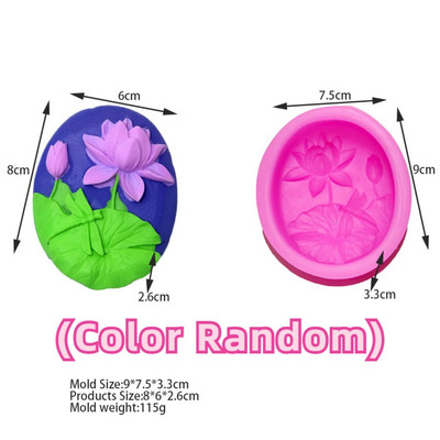 Dragonfly Lotus Oval Ziepes Silikona Veidne DIY Lotus Leaf Sveču sveķu kristāla veidošana Ziedu apaļas šokolādes veidnes Kāzu dāvanas