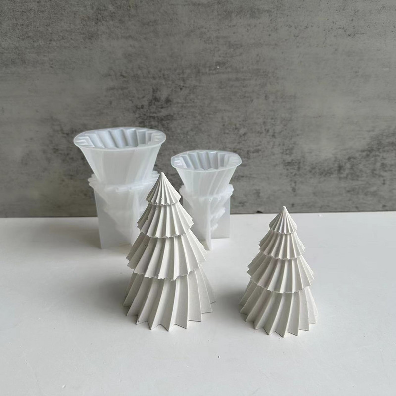 3D geometrinis besisukantis pušies silikoninis žvakių formelis „pasidaryk pats“ Kalėdų eglutės žvakių gaminimo reikmenys Muilo dervos formos Dovanos Amatai Namų dekoras