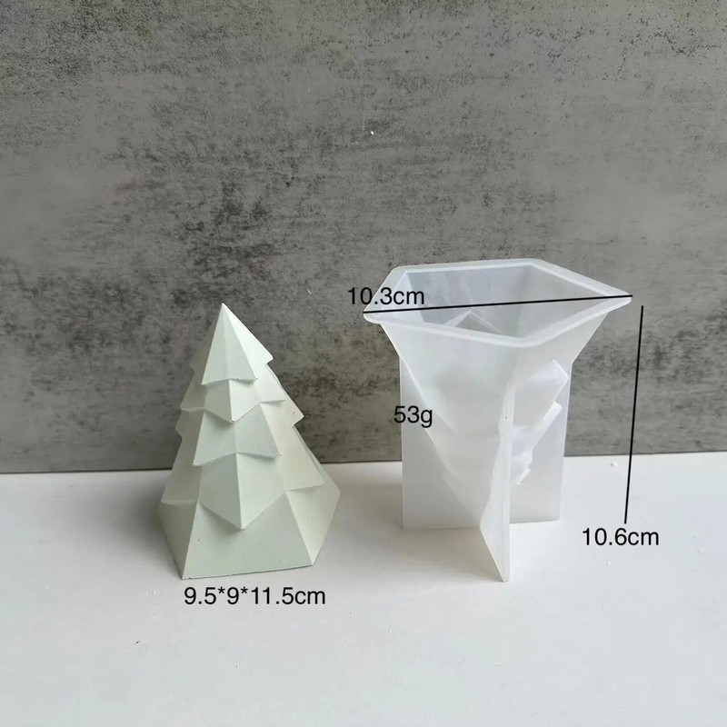 3D geometrinis besisukantis pušies silikoninis žvakių formelis „pasidaryk pats“ Kalėdų eglutės žvakių gaminimo reikmenys Muilo dervos formos Dovanos Amatai Namų dekoras