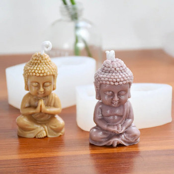 3D Maitreya Силиконова форма за свещи Направи си сам Църква Буда Изработване на мазилка Епоксидна смола Арома сапун Шоколад Форми за печене Домашен декор