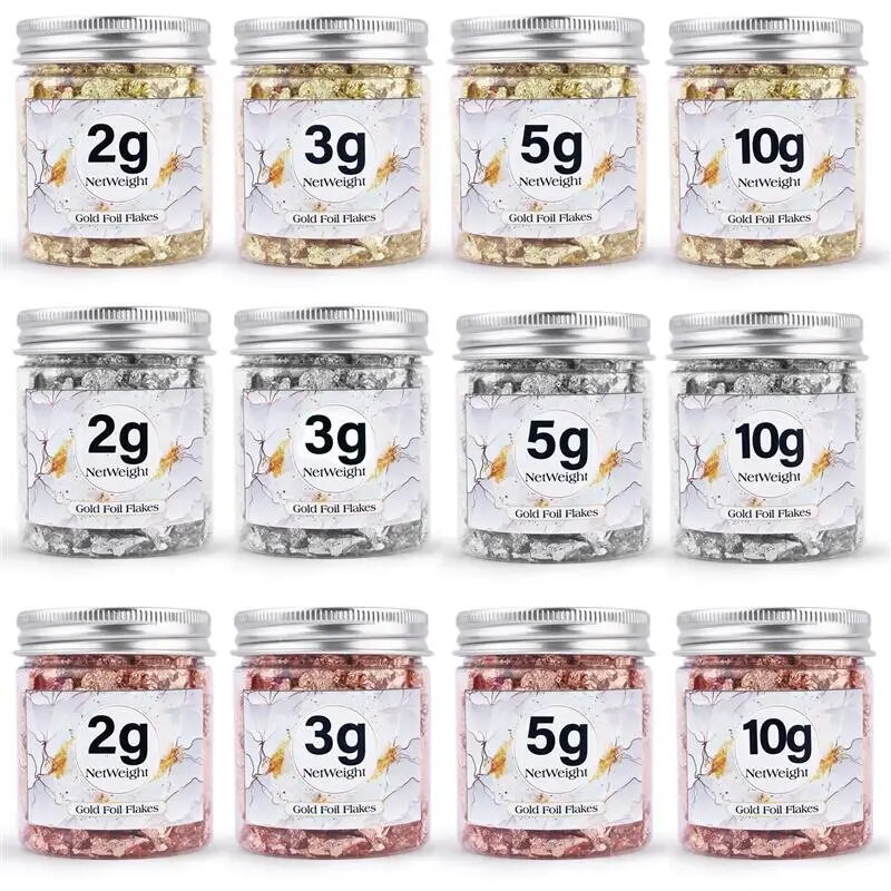 Kulla jäljend, vask, lehed, helbed, foolium, litrid, sädelevad meisterdamise jaoks läikiv foolium, pabervaiguga kullatav küünte dekoratiivpudel