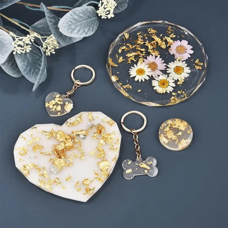 Kulla jäljend, vask, lehed, helbed, foolium, litrid, sädelevad meisterdamise jaoks läikiv foolium, pabervaiguga kullatav küünte dekoratiivpudel