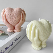 Cilvēka roku turoša sirds Silikona sveces veidne, reljefs mīlestības ziepju sveķu ģipsis šokolādes ledus veidne mājas dekors Valentīna dienas dāvana