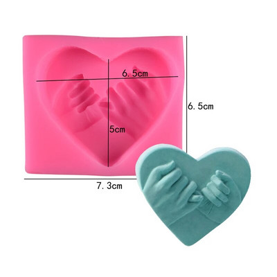 Cilvēka roku turoša sirds Silikona sveces veidne, reljefs mīlestības ziepju sveķu ģipsis šokolādes ledus veidne mājas dekors Valentīna dienas dāvana