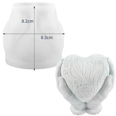 Cilvēka roku turoša sirds Silikona sveces veidne, reljefs mīlestības ziepju sveķu ģipsis šokolādes ledus veidne mājas dekors Valentīna dienas dāvana