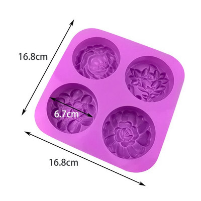 4 dažādas ziedu ziepju veidnes ar rokām darinātas ziedu formas šokolādes kūkas cepšanas veidnes silikona veidnes amatniecībai 3D ziepju gatavošanas komplekts