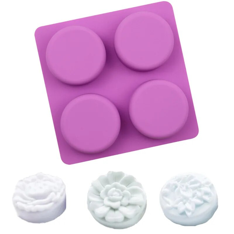 4 dažādas ziedu ziepju veidnes ar rokām darinātas ziedu formas šokolādes kūkas cepšanas veidnes silikona veidnes amatniecībai 3D ziepju gatavošanas komplekts