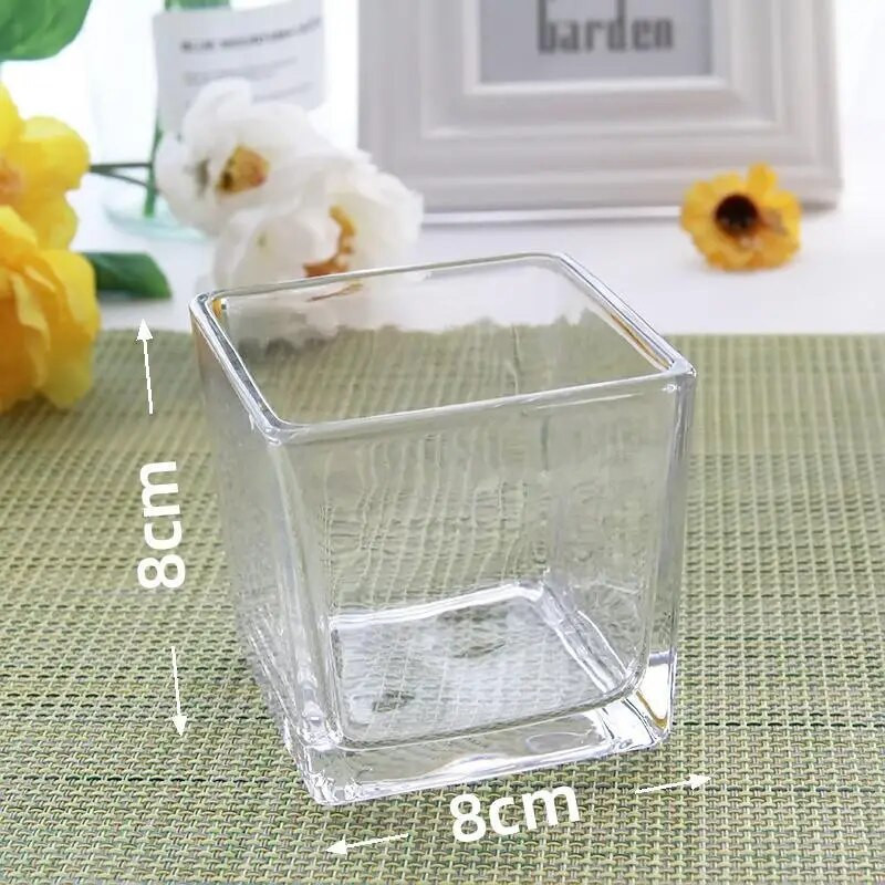 Stiklinės rankų darbo aromaterapinės žvakės kvadratinės apvalios taurės dekoratyvinės žvakės puodelio talpyklos žvakidžių stiklainiai žvakėms