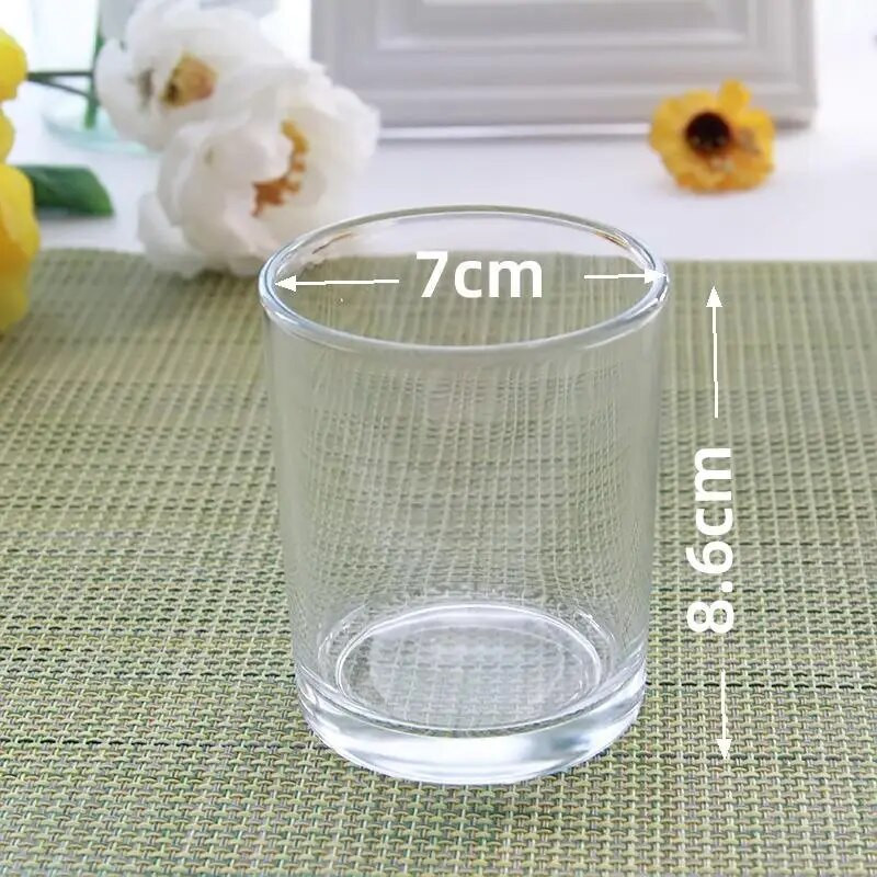 Stiklinės rankų darbo aromaterapinės žvakės kvadratinės apvalios taurės dekoratyvinės žvakės puodelio talpyklos žvakidžių stiklainiai žvakėms