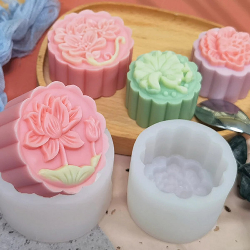 Lotoso gėlių augalo lapų silikono muilo formos bijūnų žvakės dervos gipso formos šokolado pyrago formelės namų dekoras rudens vidurio dovanos