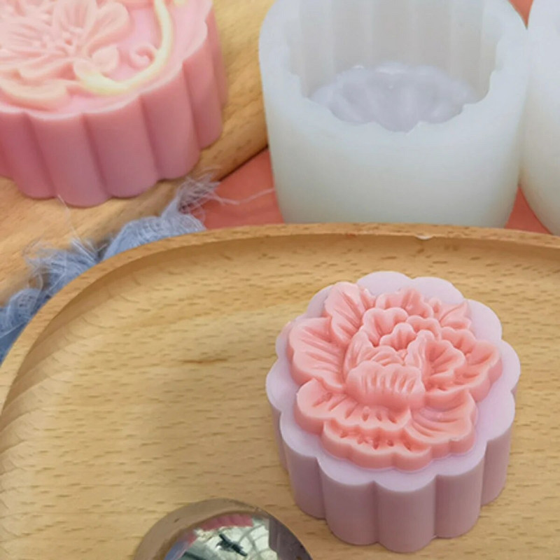 Lotoso gėlių augalo lapų silikono muilo formos bijūnų žvakės dervos gipso formos šokolado pyrago formelės namų dekoras rudens vidurio dovanos