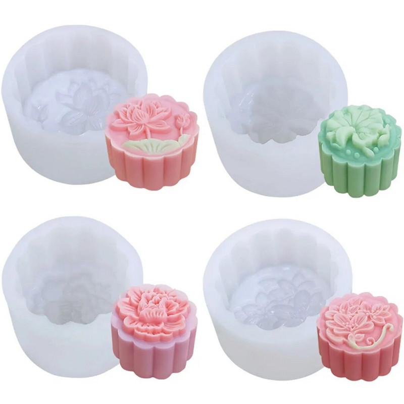 Lotoso gėlių augalo lapų silikono muilo formos bijūnų žvakės dervos gipso formos šokolado pyrago formelės namų dekoras rudens vidurio dovanos