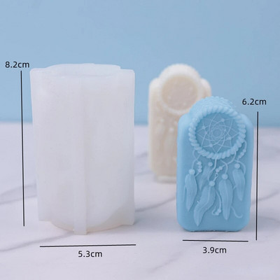 Dream Catcher Stone Stele Silikoonist seebist valuvormi leevendav sulgede ristkülikukujuline küünla vaik krohv kristallvorm Kodusisustus käsitsi kingitus