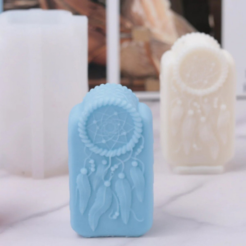 Dream Catcher Stone Stele Silikoonist seebist valuvormi leevendav sulgede ristkülikukujuline küünla vaik krohv kristallvorm Kodusisustus käsitsi kingitus