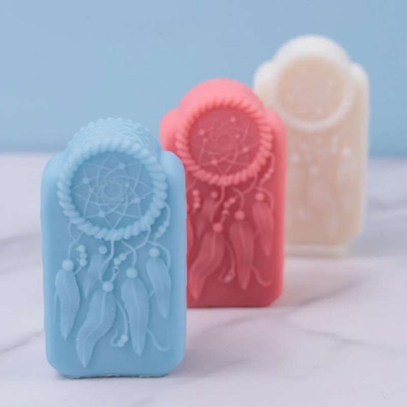 Dream Catcher Stone Stele Silikoonist seebist valuvormi leevendav sulgede ristkülikukujuline küünla vaik krohv kristallvorm Kodusisustus käsitsi kingitus