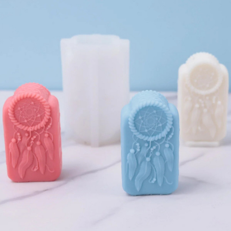 Dream Catcher Stone Stele Silikoonist seebist valuvormi leevendav sulgede ristkülikukujuline küünla vaik krohv kristallvorm Kodusisustus käsitsi kingitus