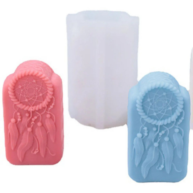 Dream Catcher Stone Stele Silikoonist seebist valuvormi leevendav sulgede ristkülikukujuline küünla vaik krohv kristallvorm Kodusisustus käsitsi kingitus