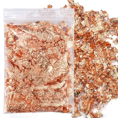 3g Aranyutánzat Sliver Réz Fólia flitterek Csillogó Fólia Papír Aranyozáshoz Barkácsolás Nail Art Gyertyakészítés Epoxigyanta töltő dekor