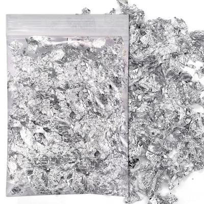 3g Aranyutánzat Sliver Réz Fólia flitterek Csillogó Fólia Papír Aranyozáshoz Barkácsolás Nail Art Gyertyakészítés Epoxigyanta töltő dekor