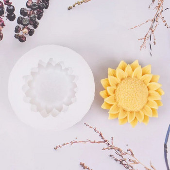 Νέο Sunflower Sunflower Aromatherapy Κερί Καλούπι σιλικόνης Χειροποίητο σαπούνι DIY Ψυγείο Πάστα Γύψου Κρέμα Gel Καλούπι