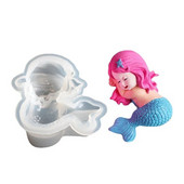 3D sirēna silikona ziepju veidne DIY amatniecība ģipša cementa sveķu kristāla liešanas veidne roku darbs šokolādes ledus kubiņu izgatavošanas rīks