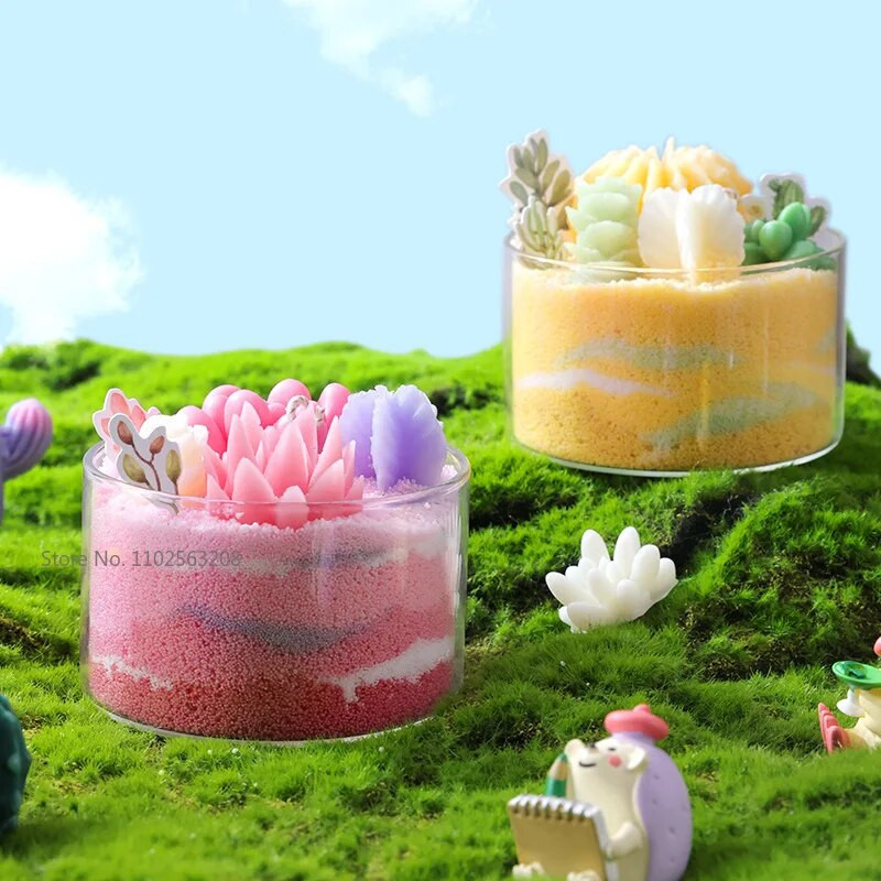 Karstumizturīgas Caurspīdīgas Apaļas Sveces Tukšas Krūzes Radošas Pudeles Stikla Burkas Roku darbs Desertu Aromātiskās Sveces Stikla Tukšas Burkas