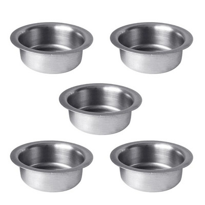 5gab Luksusa sveču krūzes burkas konteinera uzglabāšanas nerūsējošā tērauda tējas sveces turētājs