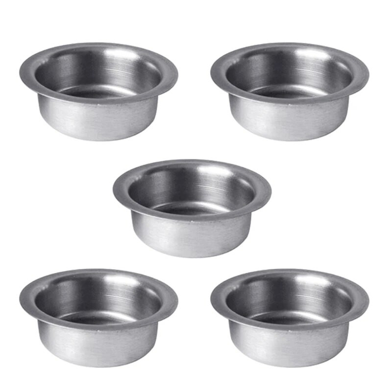 5gab Luksusa sveču krūzes burkas konteinera uzglabāšanas nerūsējošā tērauda tējas sveces turētājs