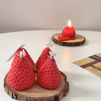 Χειροποίητο καλούπι σιλικόνης για κερί φράουλα Χειροποίητο καλούπι αρωματοθεραπείας Κερί Φοντάν Καλούπια από ρητίνη σοκολάτας Διακοσμητικό για το σπίτι