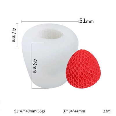 3D braškių žvakių silikoninė forma Rankų darbo aromaterapinė žvakių vaško forma Fondant šokolado dervos formos namų rankų darbo dekoras