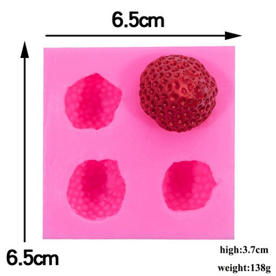 3D braškių žvakių silikoninė forma Rankų darbo aromaterapinė žvakių vaško forma Fondant šokolado dervos formos namų rankų darbo dekoras