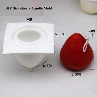 3D braškių žvakių silikoninė forma Rankų darbo aromaterapinė žvakių vaško forma Fondant šokolado dervos formos namų rankų darbo dekoras