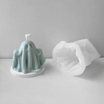 3D силиконова форма за призрачна свещ Гипсова смола Капка лепило Шоколадов сапун Форма за кубчета лед Изработка на свещ Хелоуин Орнамент Парти Декор