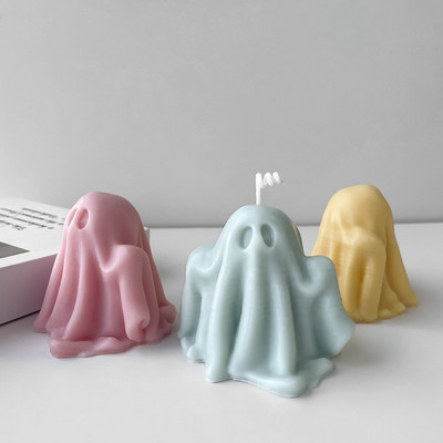 3D silikona spoku sveču veidne ģipša sveķu piliens līme šokolādes ziepes ledus kubs pelējuma svece Helovīna ornamenta ballīšu dekorēšanai