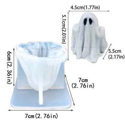 3D silikona spoku sveču veidne ģipša sveķu piliens līme šokolādes ziepes ledus kubs pelējuma svece Helovīna ornamenta ballīšu dekorēšanai