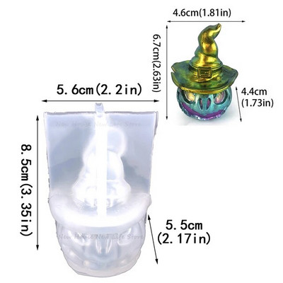 3D silikona spoku sveču veidne ģipša sveķu piliens līme šokolādes ziepes ledus kubs pelējuma svece Helovīna ornamenta ballīšu dekorēšanai