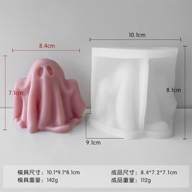 3D silikona spoku sveču veidne ģipša sveķu piliens līme šokolādes ziepes ledus kubs pelējuma svece Helovīna ornamenta ballīšu dekorēšanai