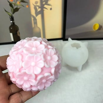 Για διασκέδαση Six Petal Flower Ball Candle Καλούπια σιλικόνης DIY Candles Mold 3D Mold for Resin Χειροποίητη Κατασκευή Διακοσμητικό Στολίδι