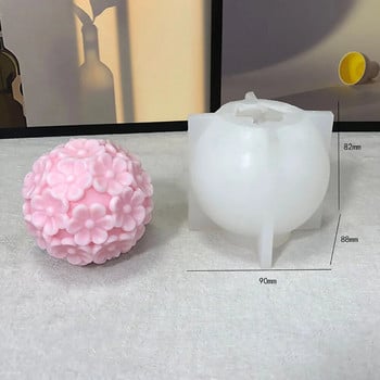 За забавление Six Petal Flower Ball Candle Silicone Molds Направи си сам Candles Mold 3D Mold for Resin Handmade Making Decoration Ornament
