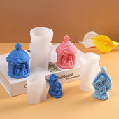 Ziemassvētku reljefs silikona veidne rokām darinātai sveču ģipša ziepju epoksīda sveķu šokolādes dekorēšanai ģipša ledus DIY cepšanas veidnei