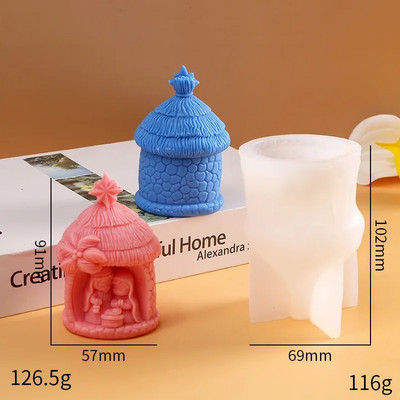 Ziemassvētku reljefs silikona veidne rokām darinātai sveču ģipša ziepju epoksīda sveķu šokolādes dekorēšanai ģipša ledus DIY cepšanas veidnei