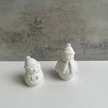 Силиконова форма за снежен човек Коледна ароматерапевтична форма за свещи Гипсова форма Декоративна гипсова силиконова форма Комплект за правене на свещи