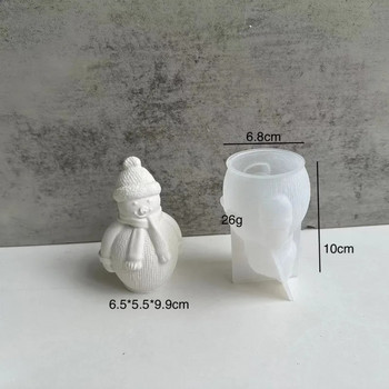 Силиконова форма за снежен човек Коледна ароматерапевтична форма за свещи Гипсова форма Декоративна гипсова силиконова форма Комплект за правене на свещи
