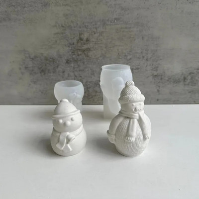 Hóember szilikon forma karácsonyi aromaterápiás gyertyaforma gipsz forma dekoratív gipsz szilikon forma gyertyakészítő készlet