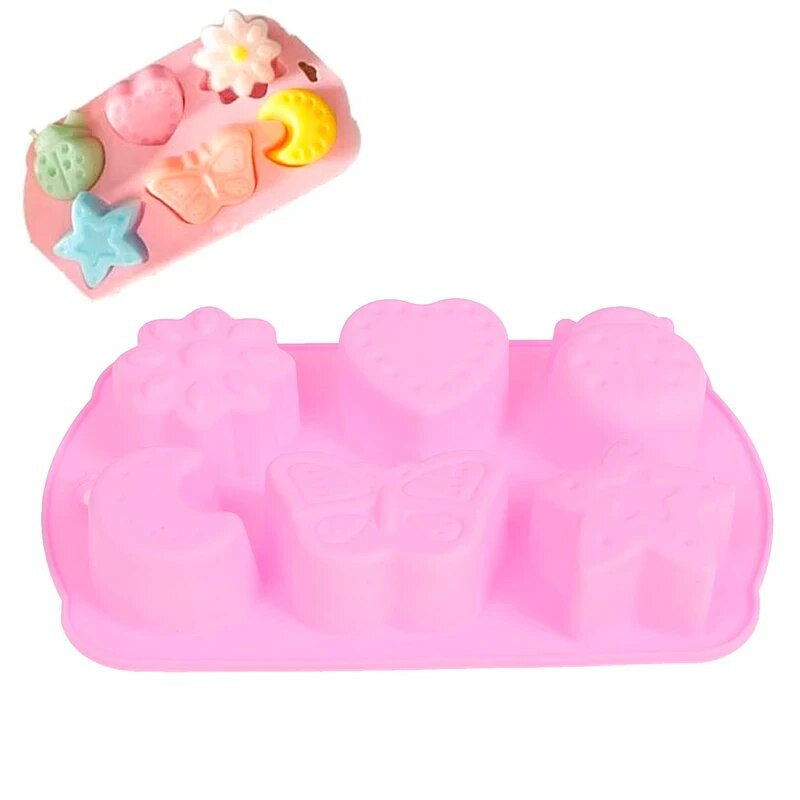 Kalup za sapun u obliku insekata sa 6 rešetki. Kalup za kolače od fondanta. Silikonski alat za ukrašavanje kolača. Višenamjenski DIY ručno rađeni kalup za sapun.