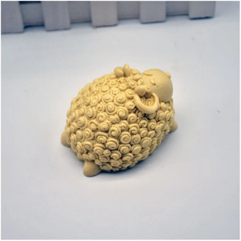 Силиконова форма за фондан с 3D форма на овца Ароматна гипсова форма за кола Мус Шоколадова форма Ръчно изработена форма за сапун